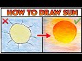 How to draw sun  how to draw sun for begginers  easy tutorial  canvas arts