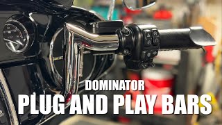 Harley Davidson 100% plug and play handlebar install from Dominator Industries!