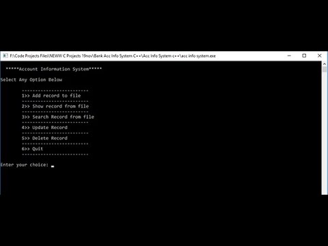 Bank Account Infornation System using C++ | Source Code & Projects