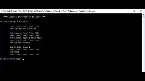 Bank Account Infornation System using C++ | Source Code & Projects