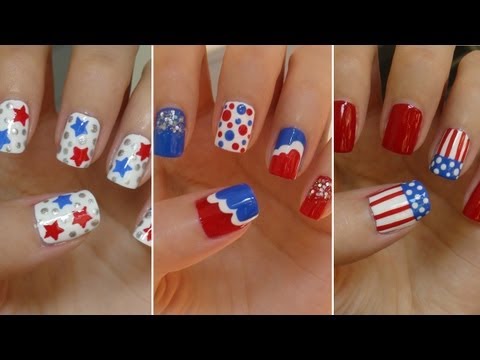 Fourth of July Nails!!! ☆ Three Easy Designs!