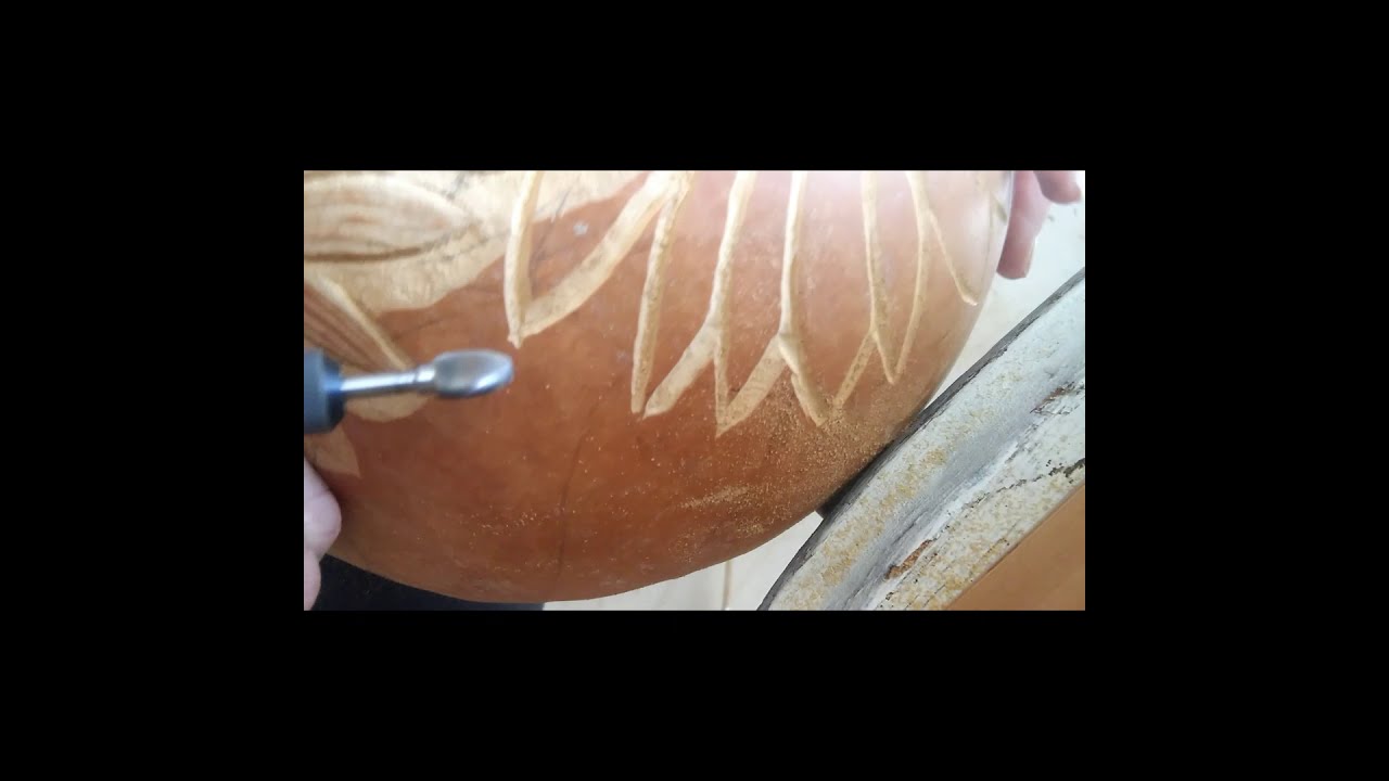 POWER CARVE A DAISEY ON A GOURD WITH A DREMEL PART 1-Gourd Art