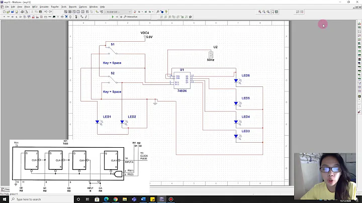 Asynchronous Counter Simulation using Multisim