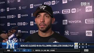 Caballero on bench-clearing exchange