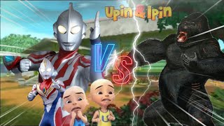 Upin Ipin Takut King Kong Melawan Ultraman Dyna, dan Ultraman Ribut Datang Membantu