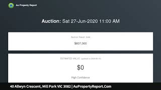 40 Allwyn Crescent, Mill Park VIC 3082 | AuPropertyReport.Com