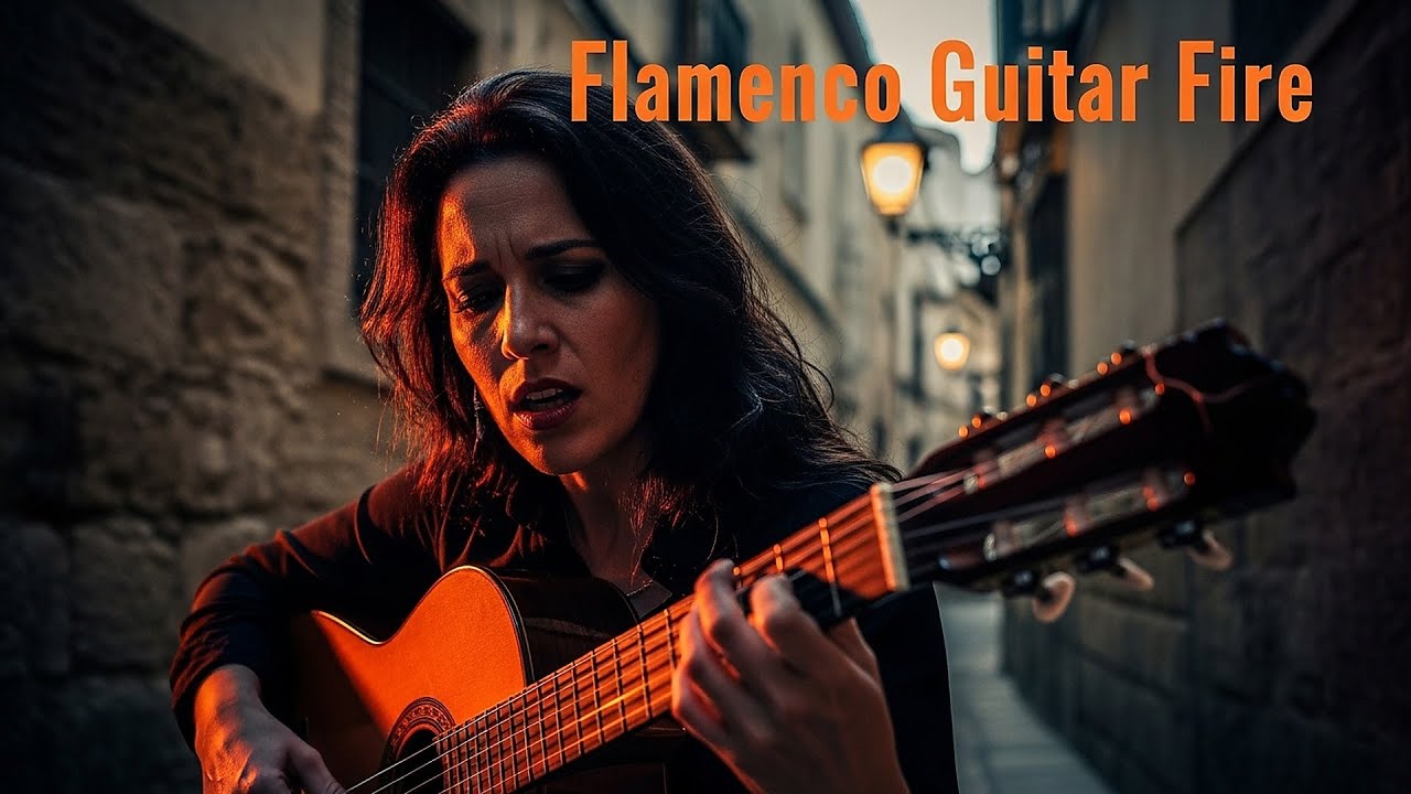Spanish Guitar Essence Deep Flamenco hues for reflective journal writing and calm night thinking