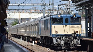 相模線205系廃車回送EF64 1031+205系R2+R10編成　豊田駅通過シーン