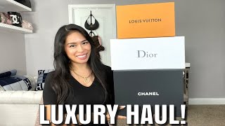 HUGE  LUXURY HAUL UNBOXING! 🎁 Louis Vuitton, Dior, and Chanel Bag! 🥳