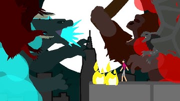 Stick Nodes Art: Godzilla Vs Kong Hong Kong Battle