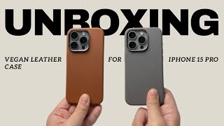 Vegan Leather Case for iPhone 15 Pro | Apple Leather Case Alternative | ASMR UNBOXING