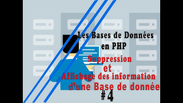 PDO  en PHP et Affichage et suppression des informations d