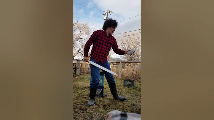 L. Driggers Celtic cutting sword cutting ice bottles