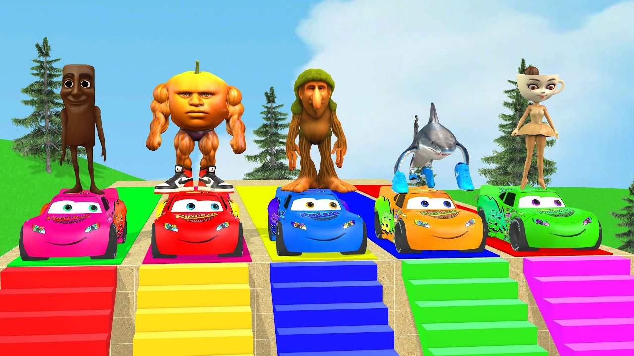 Long Slide Game With Cow Elephant Gorilla Hippopotamus Tiger 3d Animal Game Funny 3d Animals