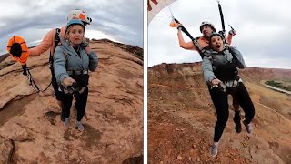 Frightened Woman Goes Base Jumping For Wedding Anniversary