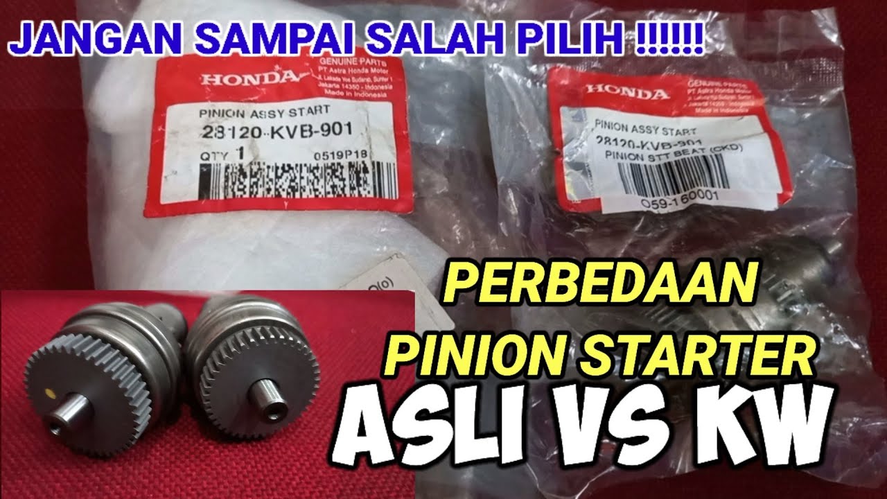 PERBEDAAN PINION STARTER ORIGINAL DAN KW PINION STARTER BEAT,SCOOPY