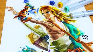 Drawing Link The Legend Of Zelda Tears Of The Kingdom