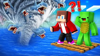 JJ and Mikey Escape From SHARKNADO in Minecraft ! (Maizen)