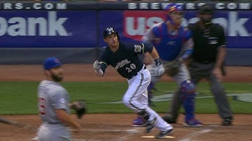 CHC@MIL: Lucroy opens the scoring with an RBI double