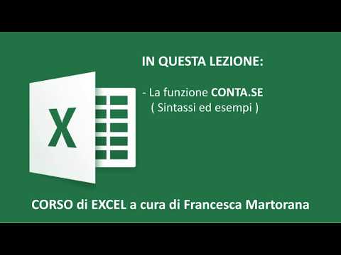 Excel 2016 - Tutorial 7B : Funzione CONTA.SE in Excel