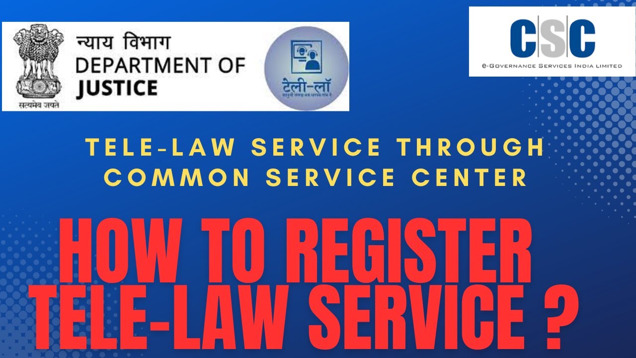 How to Register Tele Law Service YouTube