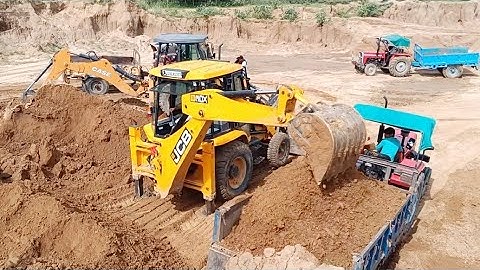Jcb 3dx VS Case 770 Ex Loading Mud Challenge Tractor Swaraj 742 xt Farmtrac | Jcb आज तो बच गई