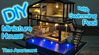 【DIY】How to Miniature Dollhouse Kit | Time Apartment with Swimming Pool | #9