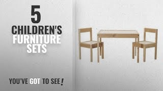 Top 10 Children'S Furniture Sets [2018]: IKEA LATT - Children-s table with 2 chairs, white, pine