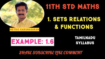 11th Std Maths Example 1.6 Two sets have m and k elements. If the total number of Subsets of the
