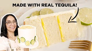 Margarita Cake with Lime Curd and Tequila Gummy Layer!