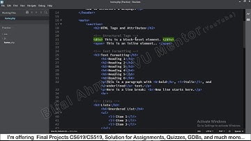 Module 1 (HTML) - Part 1/2 Final Project CS619 Viva Preparations CS619 Prototype Viva and Final Viva
