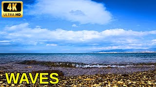 Calm Ocean Waves | Relaxing Sea Sounds & Soft Music | 4K | Fixed Camera screenshot 5
