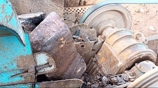 ASMR Quarry Primary Rock Crusher Machine| Rock Quarry Crushing Operations| Rock Crushing Video Viral