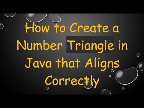 How to Create a Number Triangle in Java that Aligns Correctly
