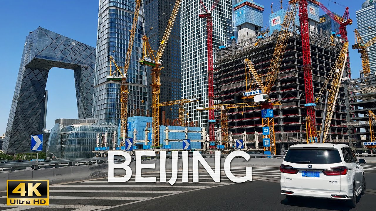 Driving Beijing - Guomao Sanlitun Wangjing - Dreaming Space in China's Modern Metropolis - 4K HDR