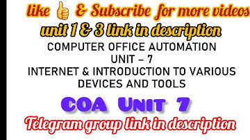 COA Exam Unit 7 (Part 1) || Computer office automation Unit 7 || #coaexam