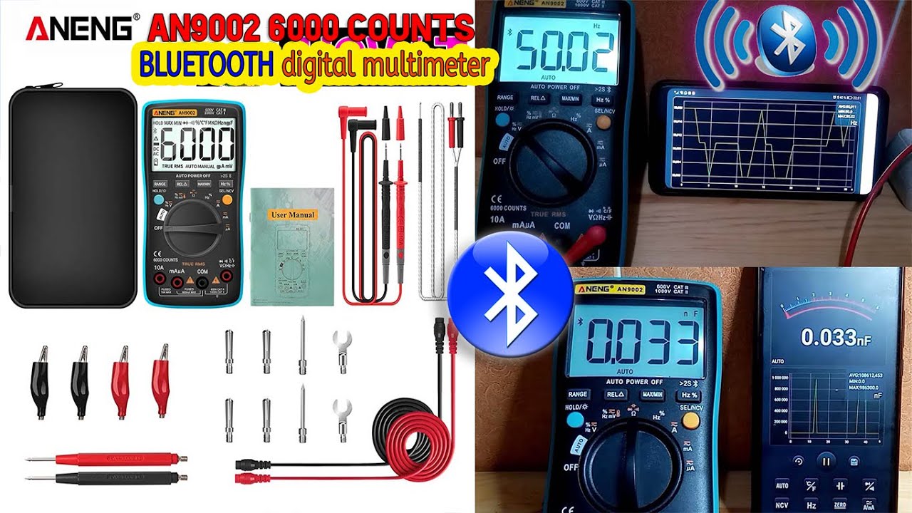 ANENG AN9002 Bluetooth Digital Multimeter 6000 Counts Professional