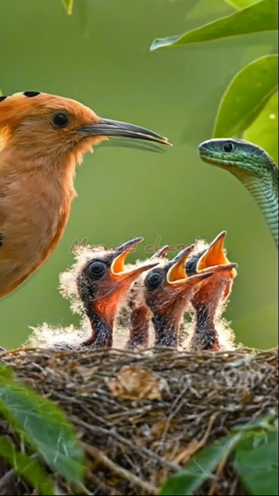 epic⁉️⁉️induk burung menolong anaknya dari ular#cobra #snake #woodpecker #burungpelatuk