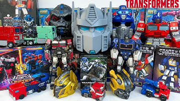 Transformers Movie Leader: OPTIMUS PRIME vs Devastator Combiner Wars - Robot Truck Car Toys Animated