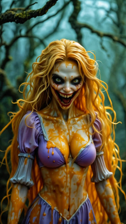 Disney Princesses as Evil Monsters (Part 1) 💀👀#disneyprincess #horror #hybrid #aiart
