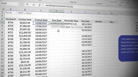 Practice Video  Working with Dates EOMONTH, EDATE, WORKDAY INTL