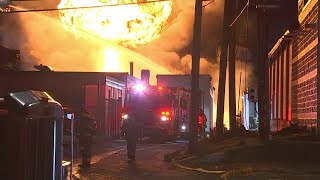 SCENE VIDEO: Crews battle massive fire in Hartford