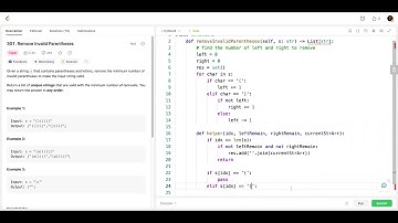 Leetcode 301 - Facebook Interview Question