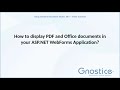 How to display PDF and Office documents in your ASP.NET WebForms Application?