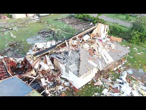 05-07-2024 Barnsdall, OK - Extensive Tornado Damage First Light-Homes Completely Destroyed