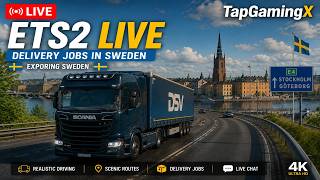 ETS2 LIVE 🚛 | Exploring Sweden 🇸🇪 | Delivery Jobs & Scenic Roads | Road to 50 Subs #ets2