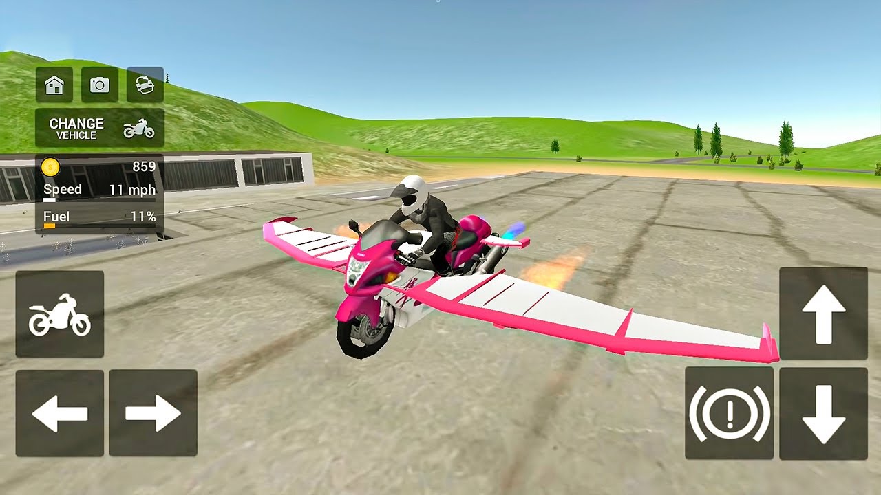 Flying Motorbike Simulator 2021 - 5 Different Bike Drive - Android Gameplay