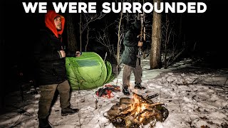(WE WERE SURROUNDED) WE THOUGHT WE WERE GOING TO DIE WINTER CAMPING IN THE HAUNTED SKINWALKER FOREST