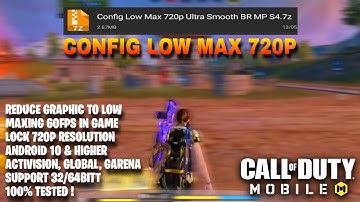 CONFIG LOW MAX 720P ULTRA SMOOTH IN COD MOBILE | CODM CONFIG SEASON 4