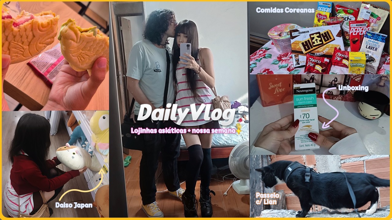 Vlog: Vivendo coisas Novas✨ Restaurante Coreano, Daiso Japan, Comprinhas do mês, Unboxing, Passeio🐈
